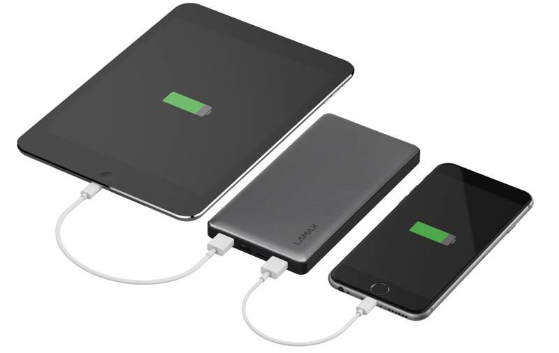 Powerbank LAMAX 10 000 mAh Quick Charge šedá