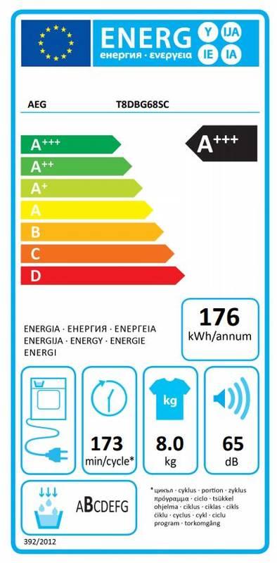 Sušička prádla AEG AbsoluteCare® T8DBG68SC bílá, Sušička, prádla, AEG, AbsoluteCare®, T8DBG68SC, bílá