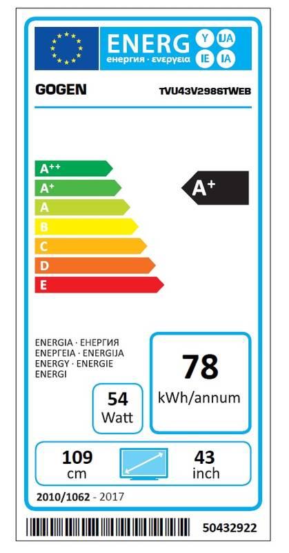 Televize GoGEN TVU 43V298 STWEB černá