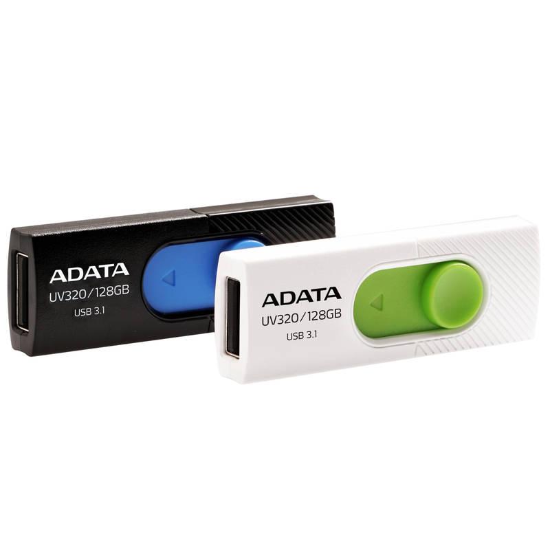 USB Flash ADATA UV320 128GB bílý zelený, USB, Flash, ADATA, UV320, 128GB, bílý, zelený