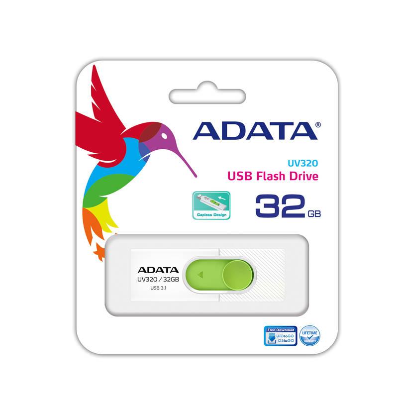 USB Flash ADATA UV320 32GB bílý zelený
