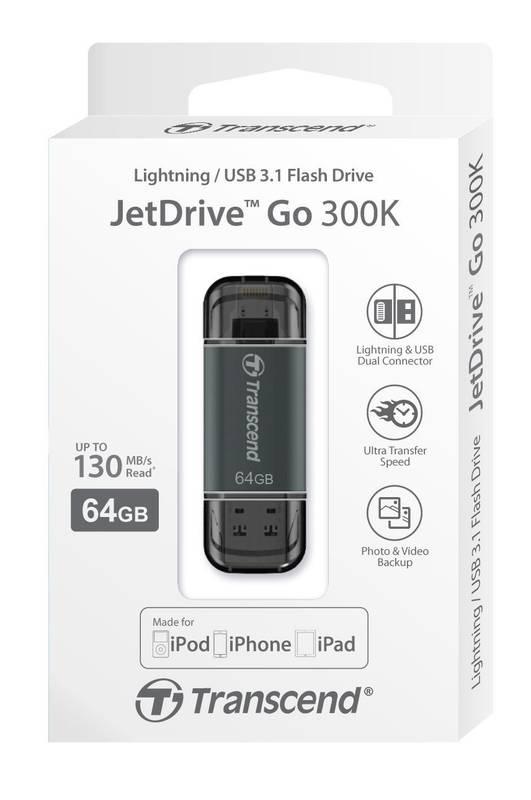 USB Flash Transcend JetDrive Go 300 64GB černá