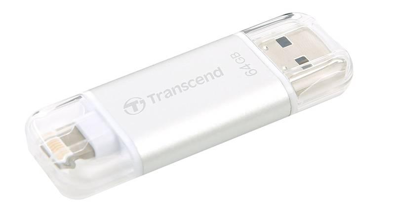 USB Flash Transcend JetDrive Go 300 64GB stříbrný, USB, Flash, Transcend, JetDrive, Go, 300, 64GB, stříbrný