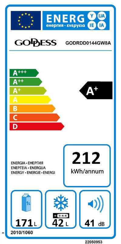 Chladnička Goddess RDD0144GW8A bílá