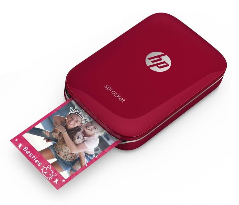 Fototiskárna HP Sprocket Photo Printer červená