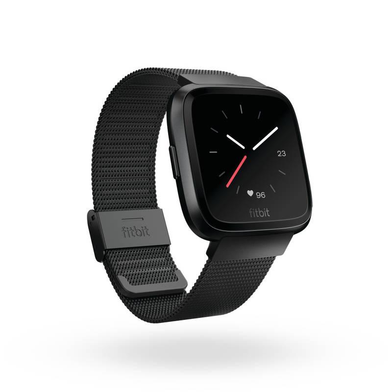 Náramek Fitbit pro Versa kovový- Mesh Black Stainless Steel