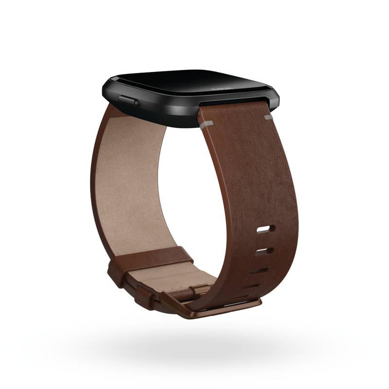 Náramek Fitbit pro Versa kožený - cognac large, Náramek, Fitbit, pro, Versa, kožený, cognac, large