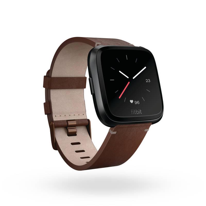 Náramek Fitbit pro Versa kožený - cognac small, Náramek, Fitbit, pro, Versa, kožený, cognac, small