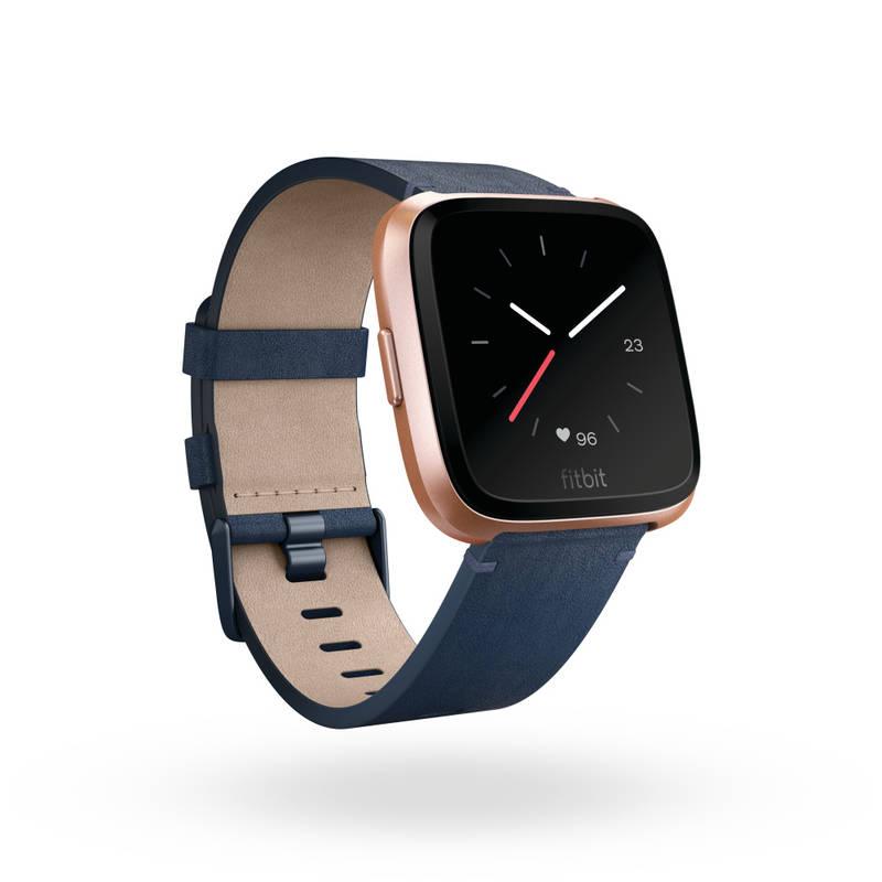 Náramek Fitbit pro Versa kožený - midnight blue small