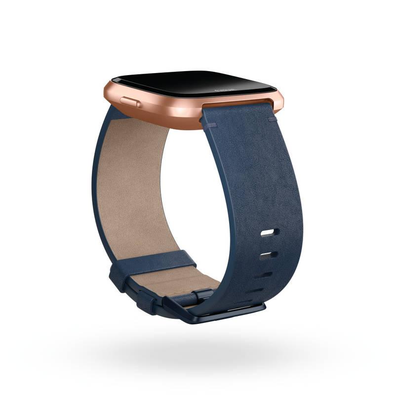 Náramek Fitbit pro Versa kožený - midnight blue small