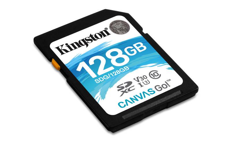 Paměťová karta Kingston Canvas Go! SDXC 128GB UHS-I U3, Paměťová, karta, Kingston, Canvas, Go!, SDXC, 128GB, UHS-I, U3