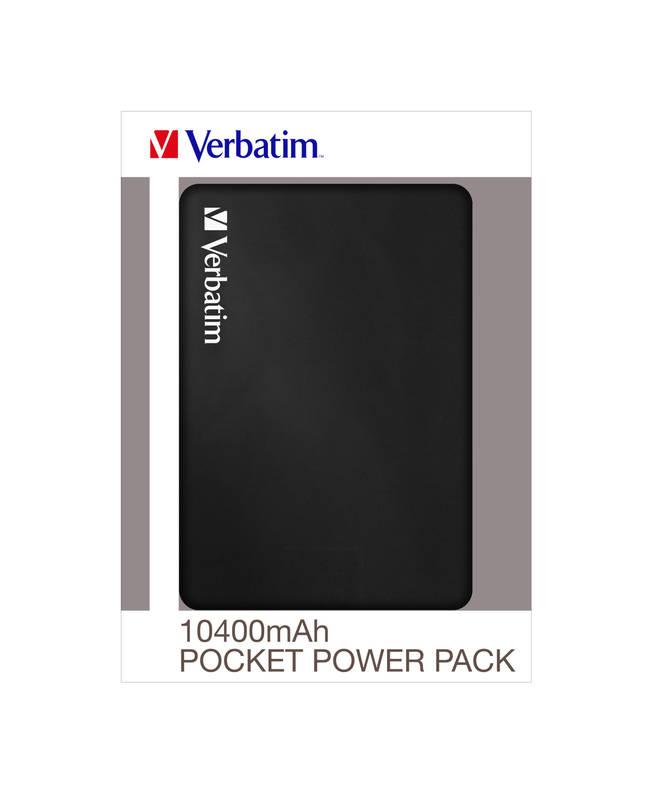 Powerbank Verbatim 10400mAh černý hliník, Powerbank, Verbatim, 10400mAh, černý, hliník