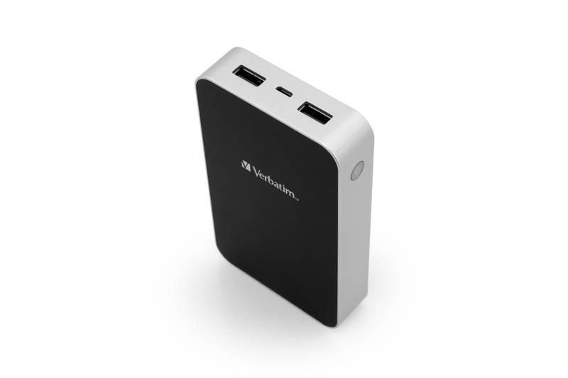 Powerbank Verbatim 13000mAh černý hliník