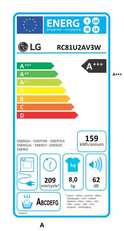 Sušička prádla LG RC81U2AV3W bílá