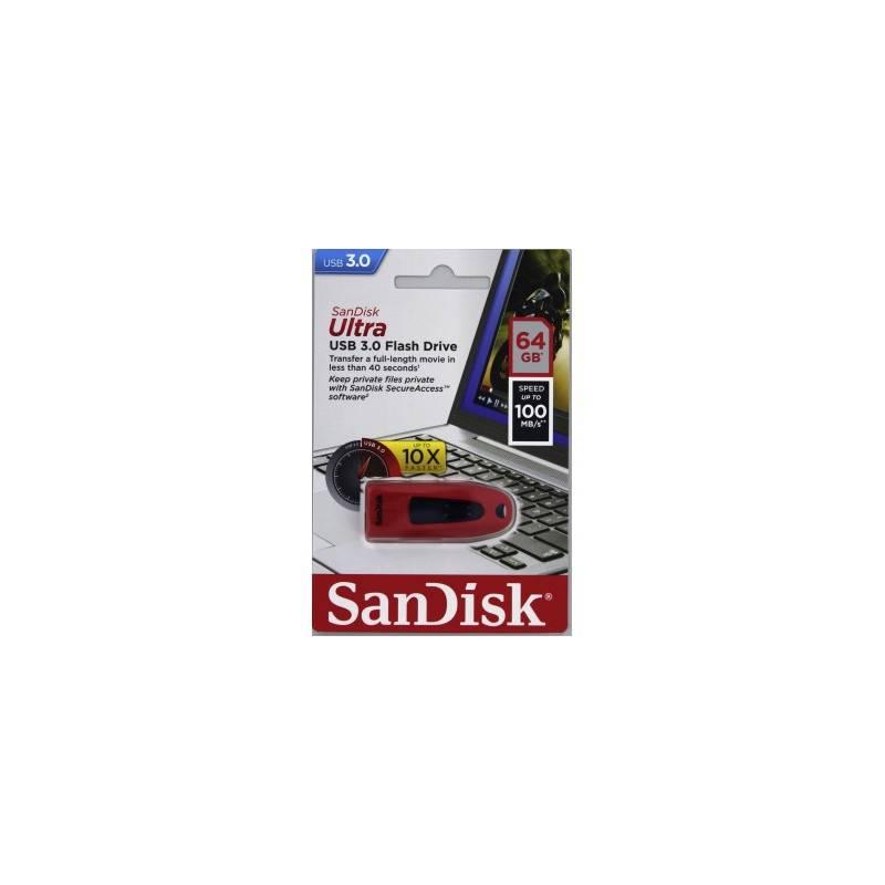 USB Flash Sandisk Ultra 64 GB červený