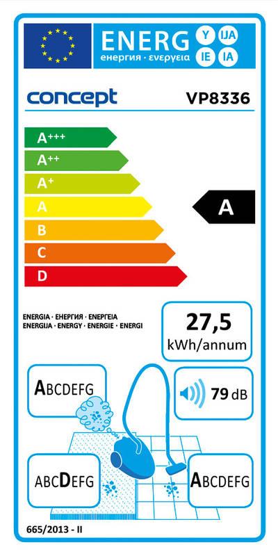 Vysavač podlahový Concept Perfect Clean VP8336 bílý tyrkysový