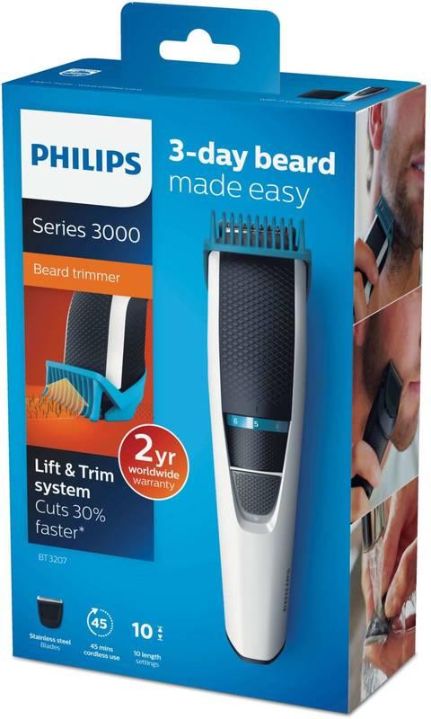 Zastřihovač vousů Philips Series 3000 BT3207 14 bílý