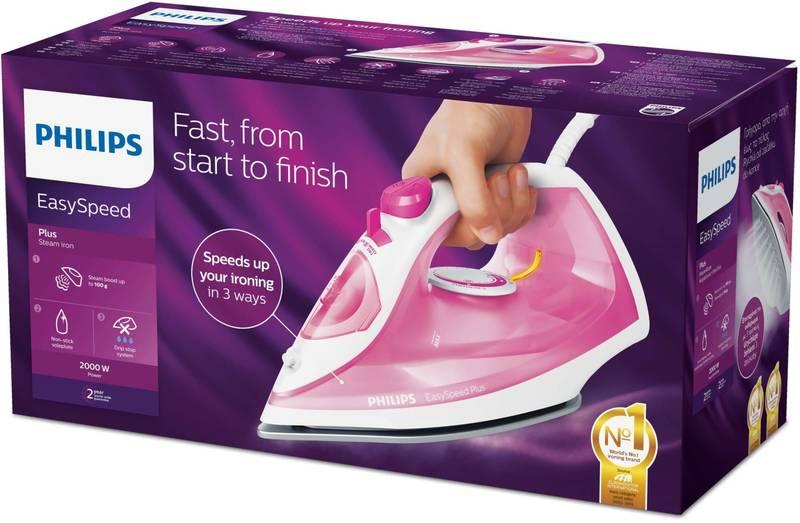 Žehlička Philips EasySpeed Plus GC2142 40 růžová
