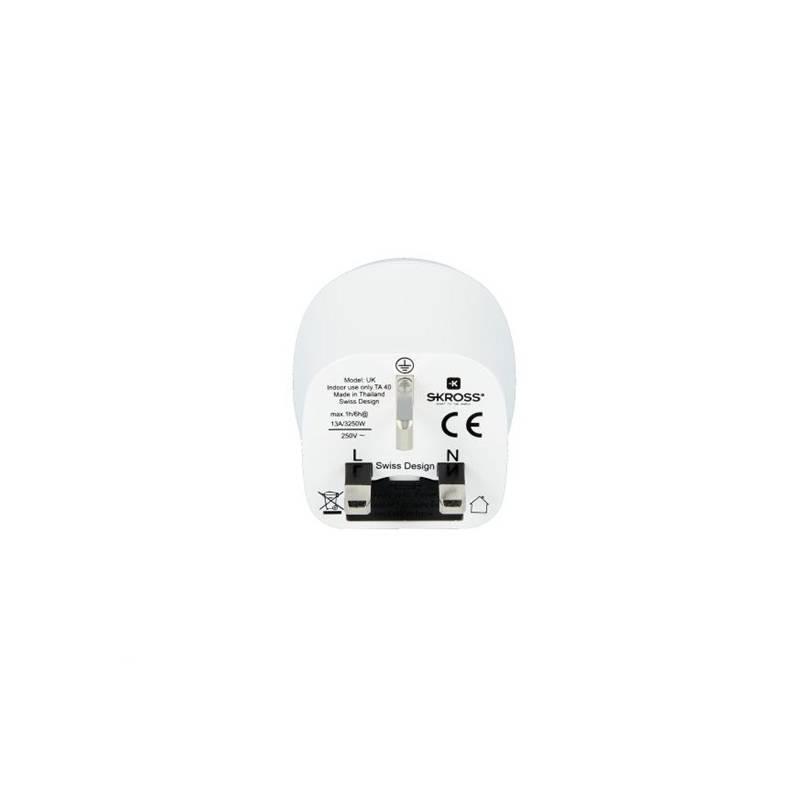 Cestovní adaptér SKROSS pro použití v UK bílý, Cestovní, adaptér, SKROSS, pro, použití, v, UK, bílý