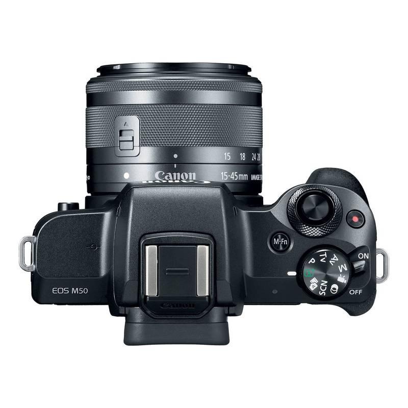 Digitální fotoaparát Canon EOS M50 M 15-45 IS STM obj. 50 1.8 ADAPTER černý