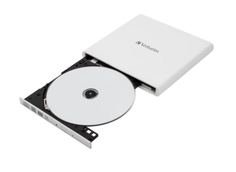 Externí DVD vypalovačka Verbatim Slimline USB 2.0 bílá, Externí, DVD, vypalovačka, Verbatim, Slimline, USB, 2.0, bílá