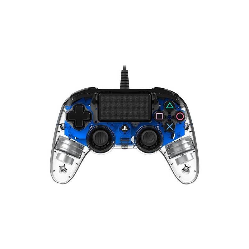 Gamepad Nacon Wired Compact Controller pro PS4 modrý průhledný