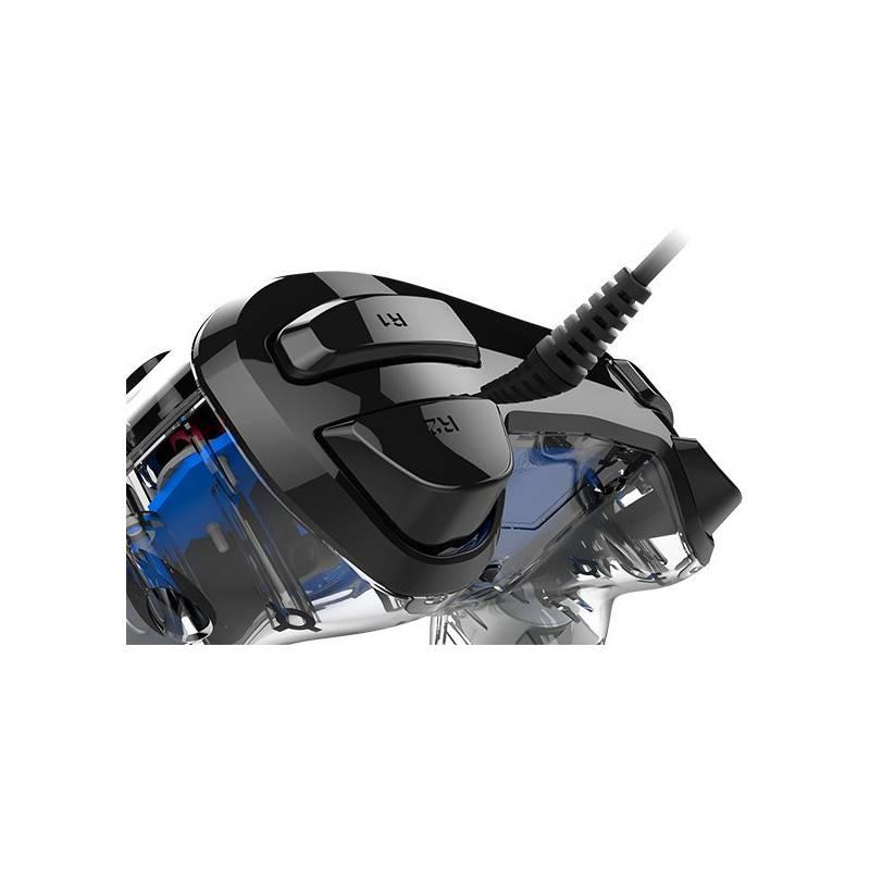 Gamepad Nacon Wired Compact Controller pro PS4 modrý průhledný