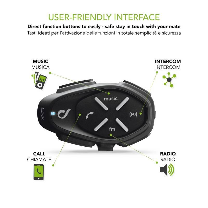 Handsfree Interphone CellularLine Link černé