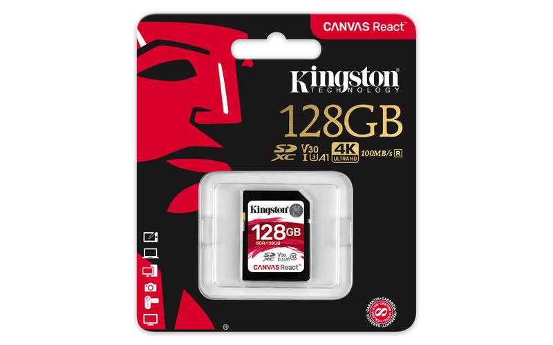 Paměťová karta Kingston Canvas React SDXC 128GB UHS-I U3