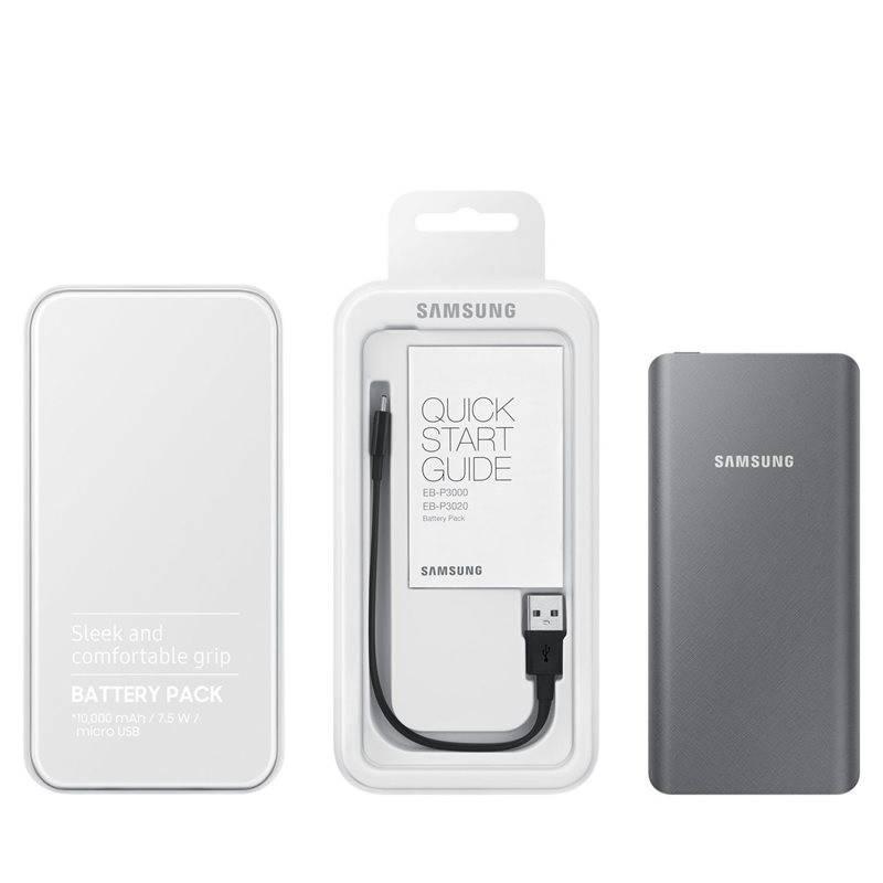 Powerbank Samsung 10000 mAh, micro USB šedá, Powerbank, Samsung, 10000, mAh, micro, USB, šedá