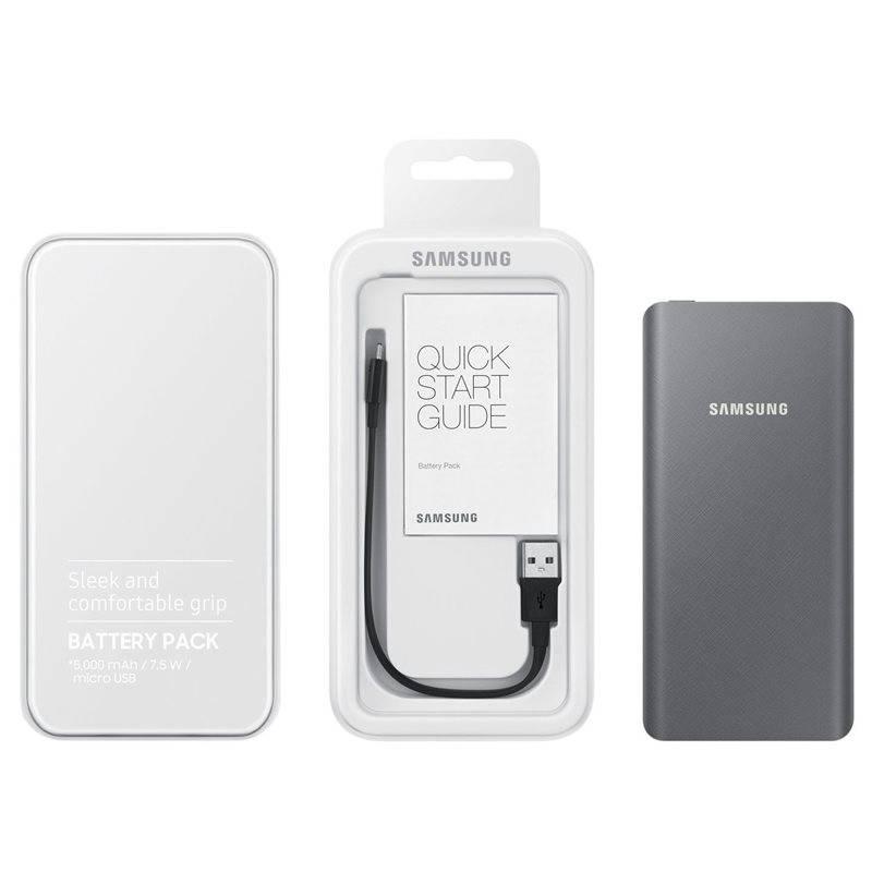 Powerbank Samsung 5000 mAh, micro USB šedá, Powerbank, Samsung, 5000, mAh, micro, USB, šedá