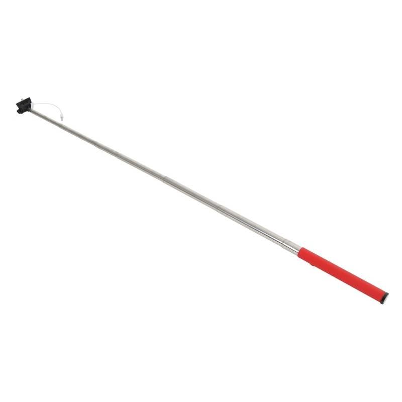 Selfie tyč PLATINET OMEGA MONOPOD, jack 3.5 mm, červená