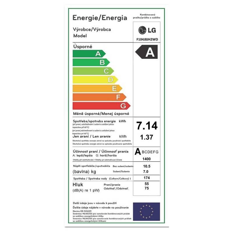 Automatická pračka se sušičkou LG F104J8JH2WD bílá, Automatická, pračka, se, sušičkou, LG, F104J8JH2WD, bílá