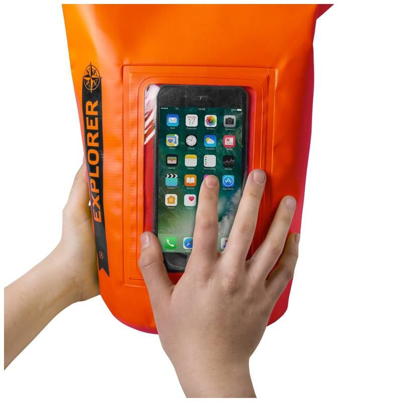 Celly Voděodolný vak Explorer 2L s kapsou na telefon do 6,2" - oranžový