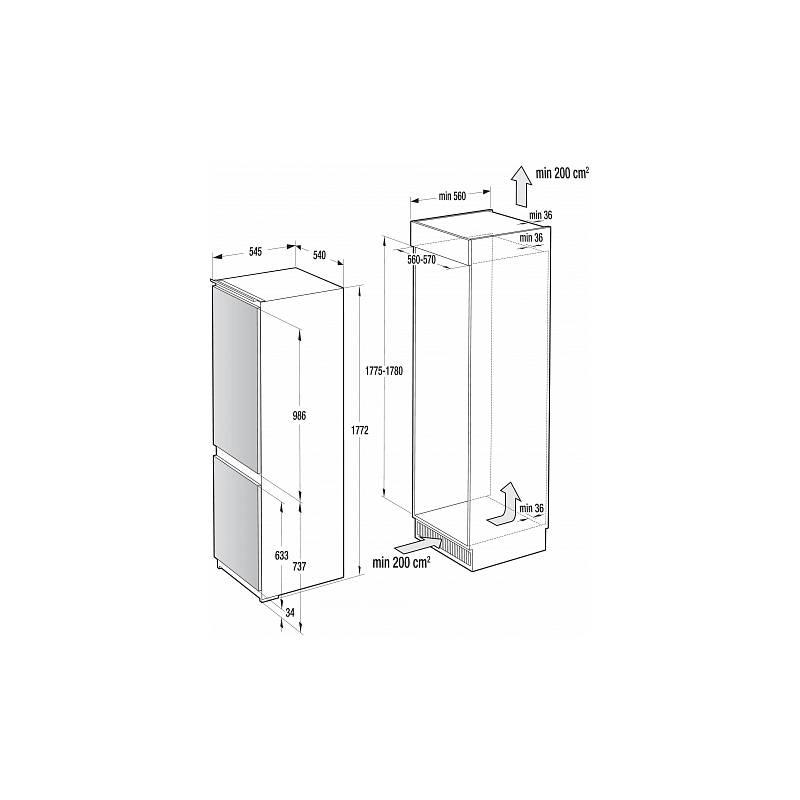 Chladnička s mrazničkou Mora VCN 1821 bílá