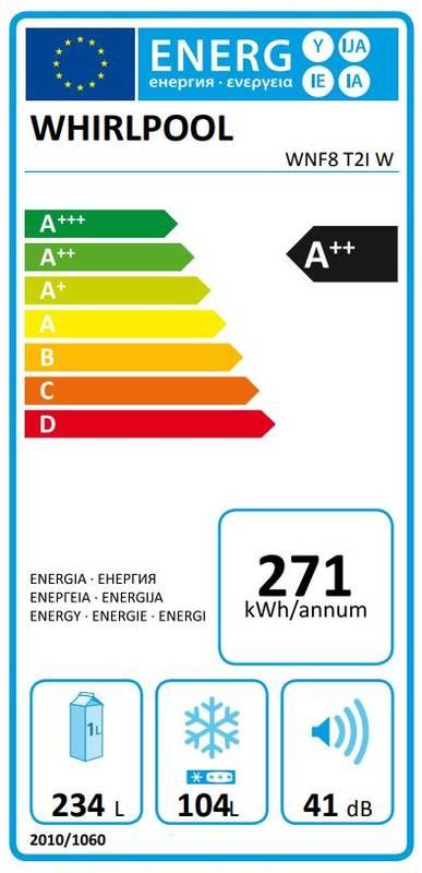 Chladnička s mrazničkou Whirlpool WNF8 T2I W bílá