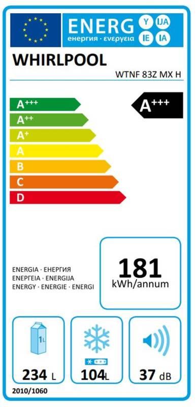 Chladnička s mrazničkou Whirlpool WTNF 83Z MX H nerez
