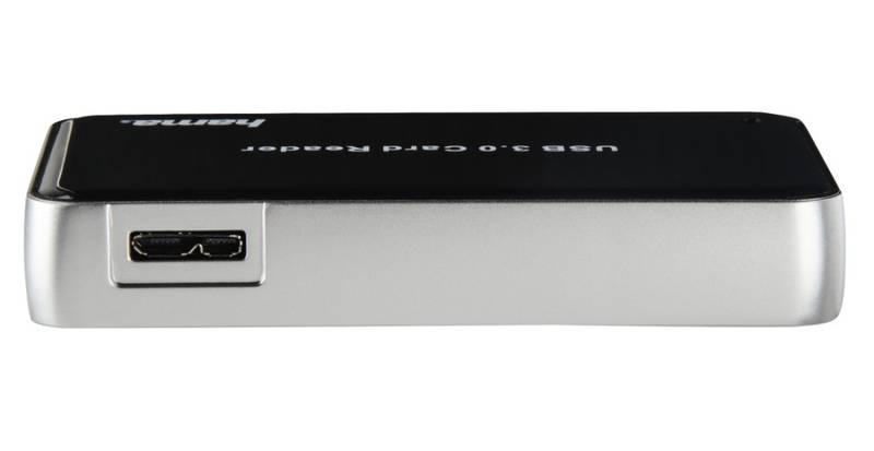 Čtečka paměťových karet Hama USB 3.0 All in One černá stříbrná, Čtečka, paměťových, karet, Hama, USB, 3.0, All, One, černá, stříbrná