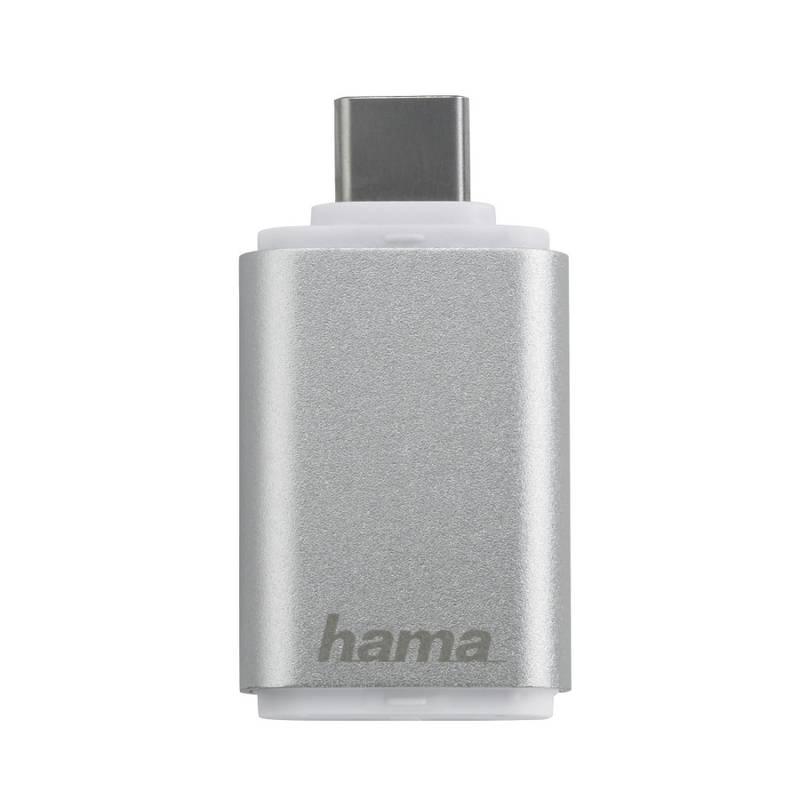 Čtečka paměťových karet Hama USB 3.1 typ C, OTG , microSD stříbrná