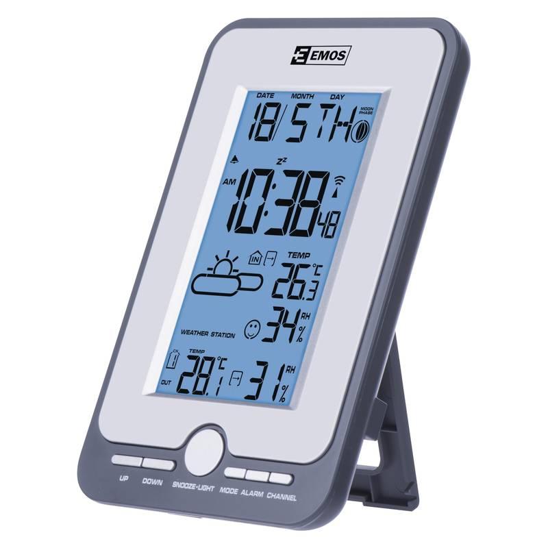 Meteorologická stanice EMOS E0305C dárek šedá bílá