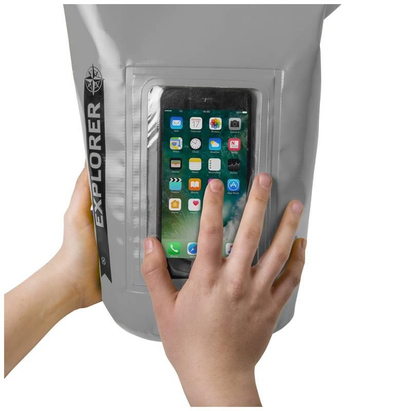 Pouzdro na mobil sportovní Celly Voděodolný vak Explorer 2L s kapsou na telefon do 6,2" šedý