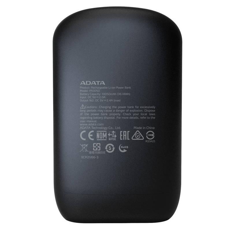 Powerbank ADATA P10050 10050mAh černá, Powerbank, ADATA, P10050, 10050mAh, černá