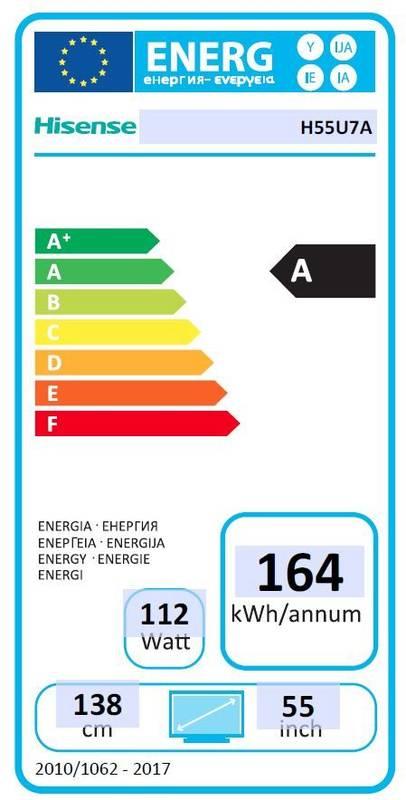 Televize Hisense H55U7A černá stříbrná