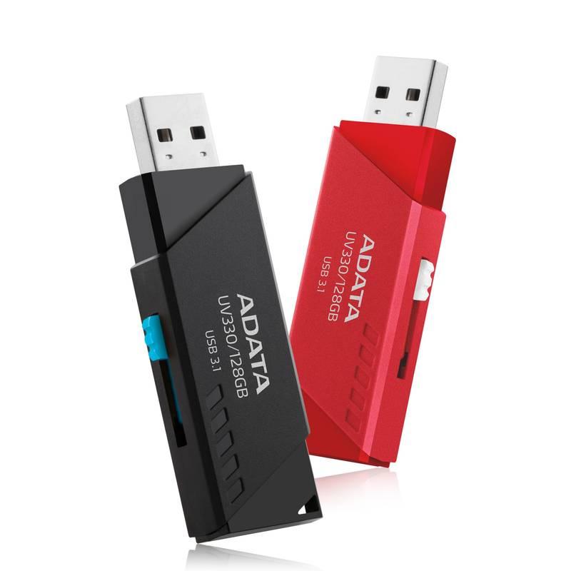 USB Flash ADATA UV330, 128 GB, černý, USB, Flash, ADATA, UV330, 128, GB, černý