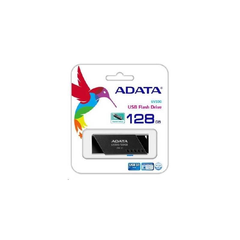 USB Flash ADATA UV330, 128 GB, černý, USB, Flash, ADATA, UV330, 128, GB, černý