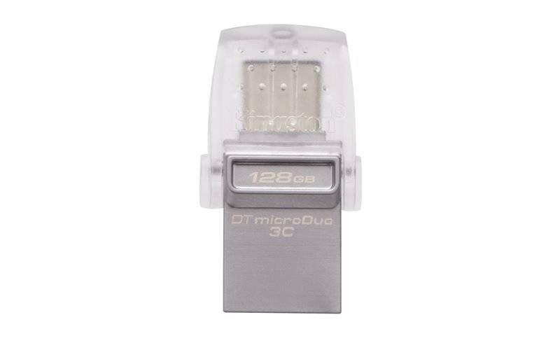 USB Flash Kingston DataTraveler MicroDuo 3C 128GB OTG USB-C USB 3.1 stříbrný