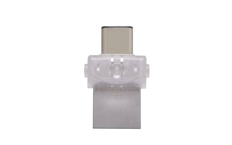 USB Flash Kingston DataTraveler MicroDuo 3C 128GB OTG USB-C USB 3.1 stříbrný