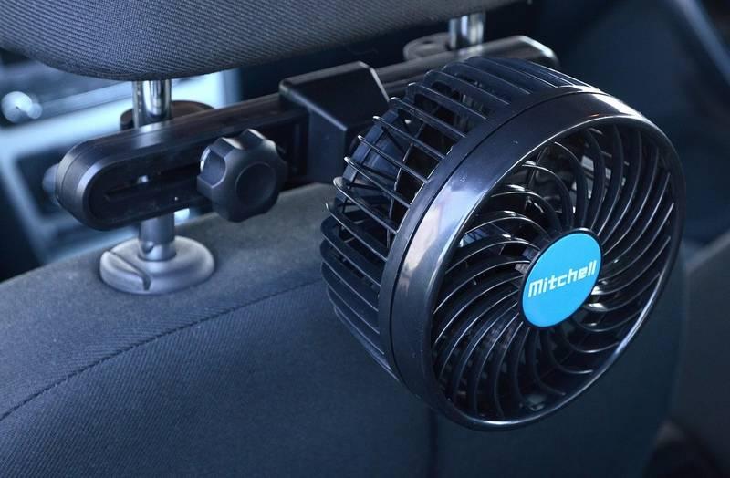 Ventilátor Mitchell 12V na opěrku hlavy