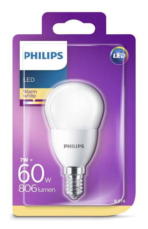 Žárovka LED Philips klasik, 7W, E14, teplá bílá
