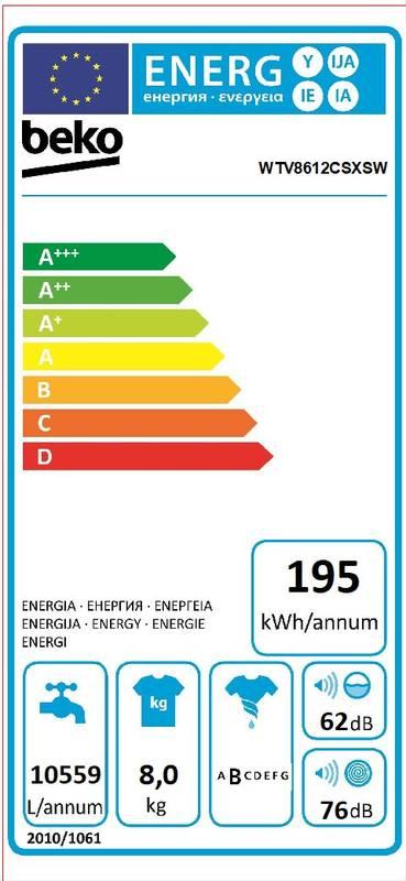Automatická pračka Beko WTV 8612 CSXSW bílá